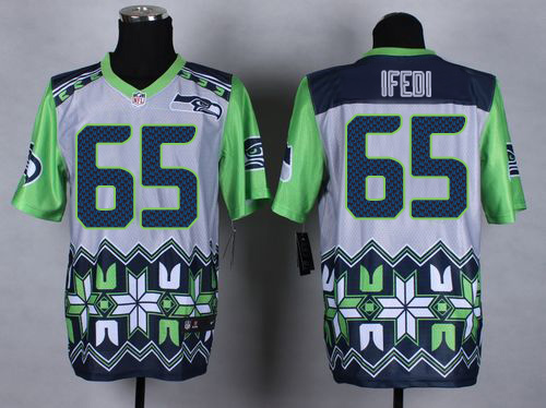 Nike Seahawks #65 Germain Ifedi Grey Men's Stitched NFL Elite Noble Fashion Jersey
